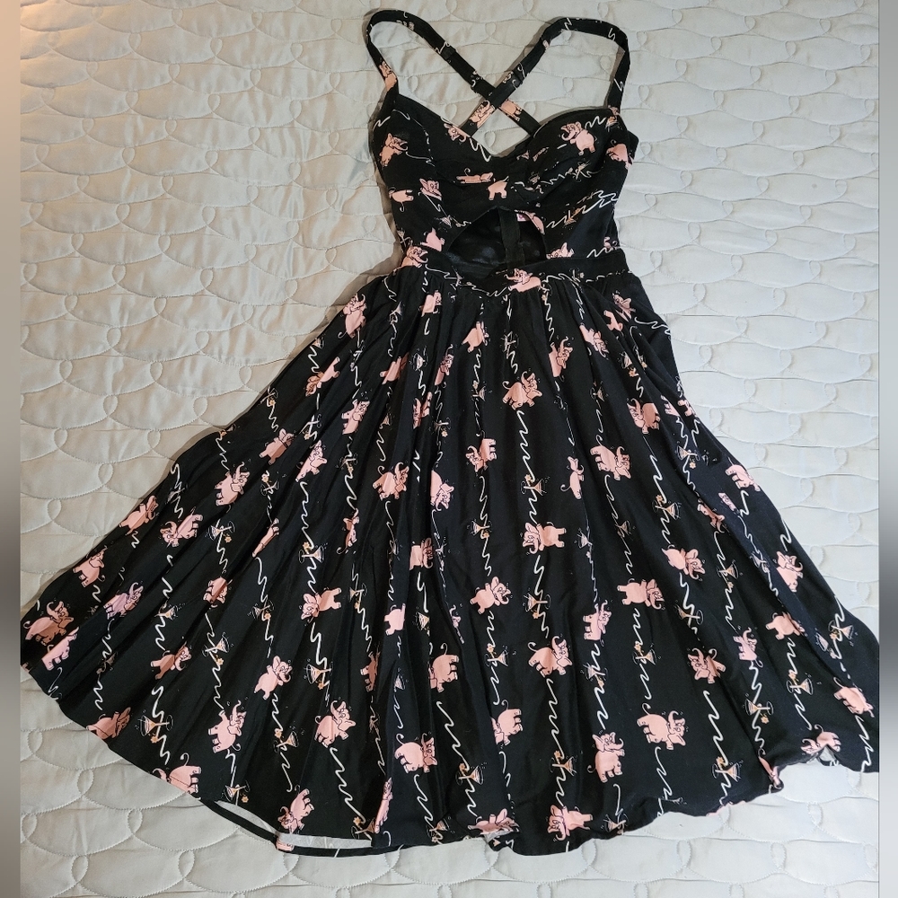 Pinup Couture pinup girl clothing pink elephants dress